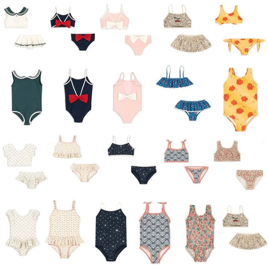 Clothing New Kids Swimwear 2026 Summer Floral Printed Girl Swimsuit Beach Wear Bathing Suit Baby Bikinis Set Clothes Children's