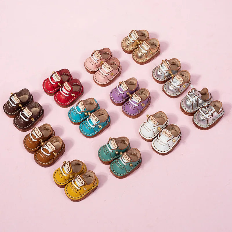 Ob11 Girl Doll Candy Shoes Fashion Holala Cowhide Flat Shoes For Boy, Obitsu11,Body9, Gsc, Ddf, Nendoroids, 1/12bjd Doll Shoes