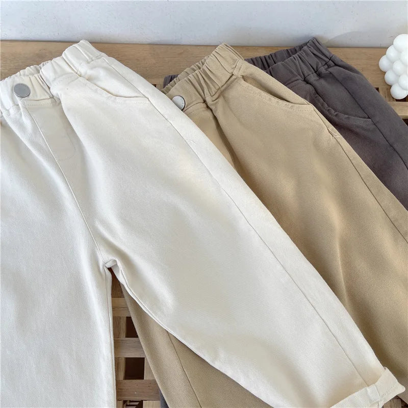 Boys Girls Casual Pants Summer Children Harem Pants Spring Loose Solid Color Sport Trousers Kids Fashion Clothes 2-8 Years Old