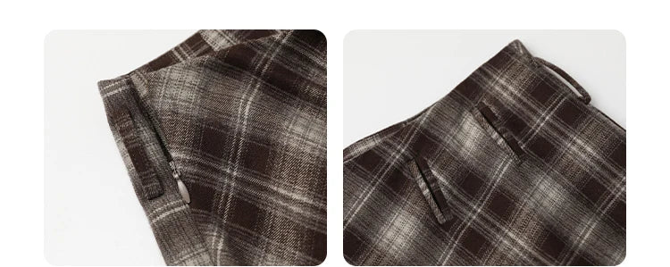 Chic Ven Women Skirt A Line Retro Loose High Waist Plaid Long Autumn Winter 2026