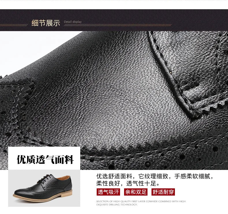 Mens Dress Shoes Breathable Business Formal Oxford Shoes for Wedding Stylist Leather Shoes