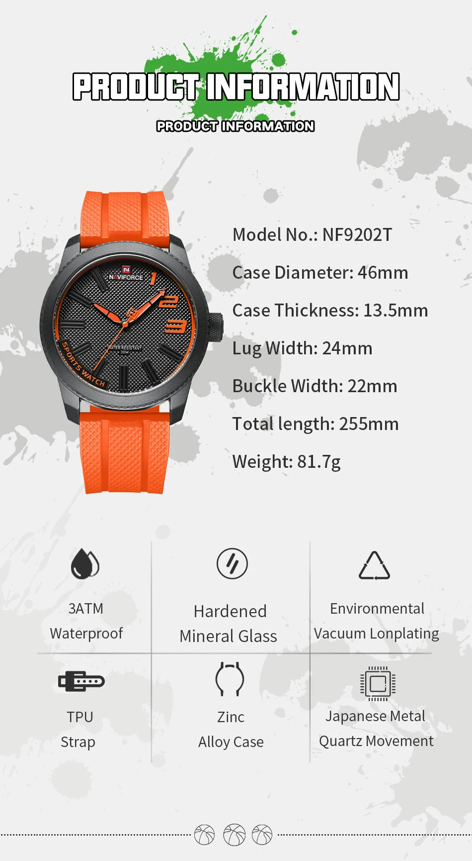 NAVIFORCE Top Luxury Brand Quartz Watch Men Silicone Strap Military Watches 30ATM Waterproof Wristwatch Relogio Masculino 2022