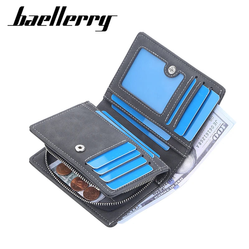 Baellerry New Men Wallets High Quality Brand Card Holder Short Male Purses Zipper Coin Pocket Large Capacity Men's Wallet