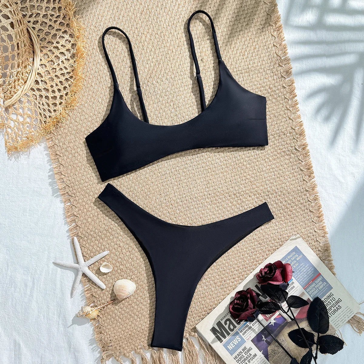 Sexy Sport Type Bandeau 2 Piece Swimsuit Splicing Bikini Push Up Bikinis Women Swimwear Sporty Bathing Suit Beach Wear Biquini