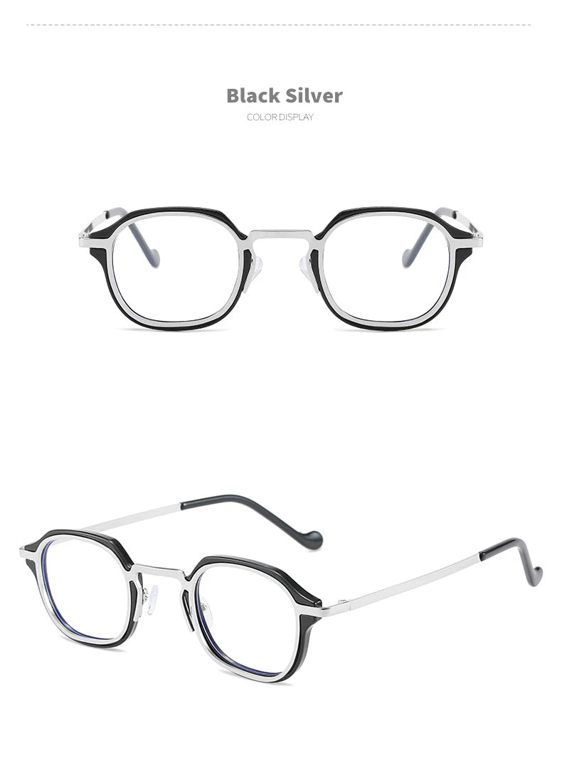 Blue Light Computer Glasses Men TR90 Metal Round Frame Myopia Glasses Women Vintage Optical Nearsighted Eyeglasses 0 To -600 BAZAARHUBO
