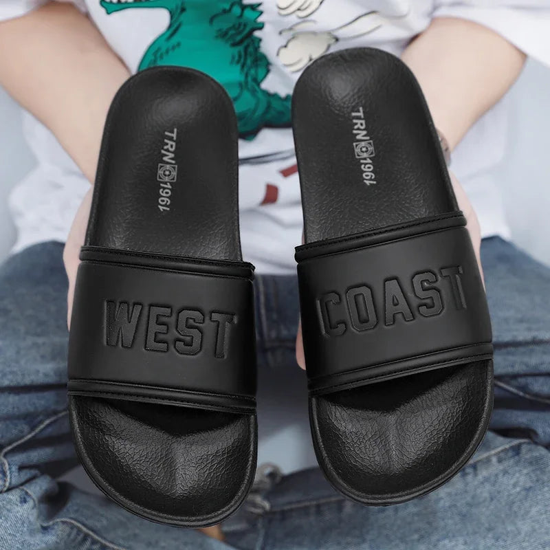Summer Men Slippers Indoor Home Slides Bathroom Shoes Outdoor Garden Shoes Massage Clogs Male Beach Slippers Flip-Flops Mules 48