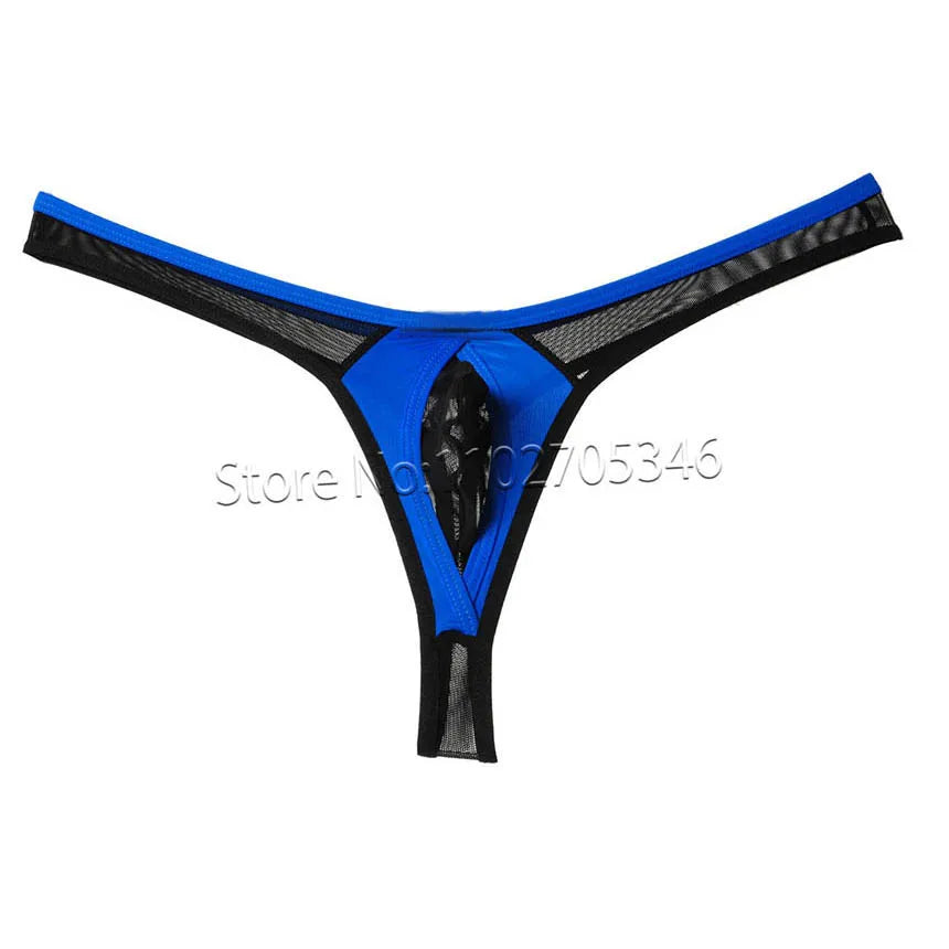 Men's Thong Underwear Contour Pouch Tangas Elastic Male Bikini Briefs Lingerie Comfortable Sissy Panties Silky Underwear Beach