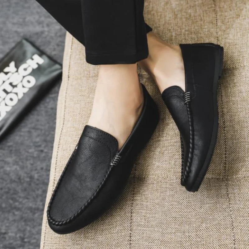 Black Leather Casual Social Shoe for Men Brown Cheap Clearance Liquidation New Dress Shoes Man Official Legitimate Gentleman 39