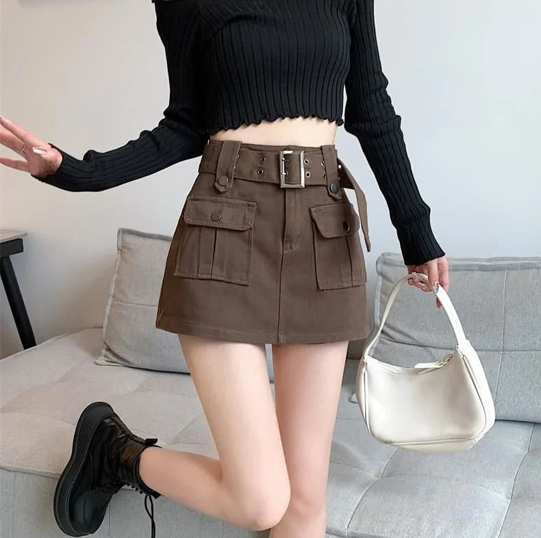 Design Sense Denim Skirt Pants Women's 2026 Summer Korean Version Hip Skirt