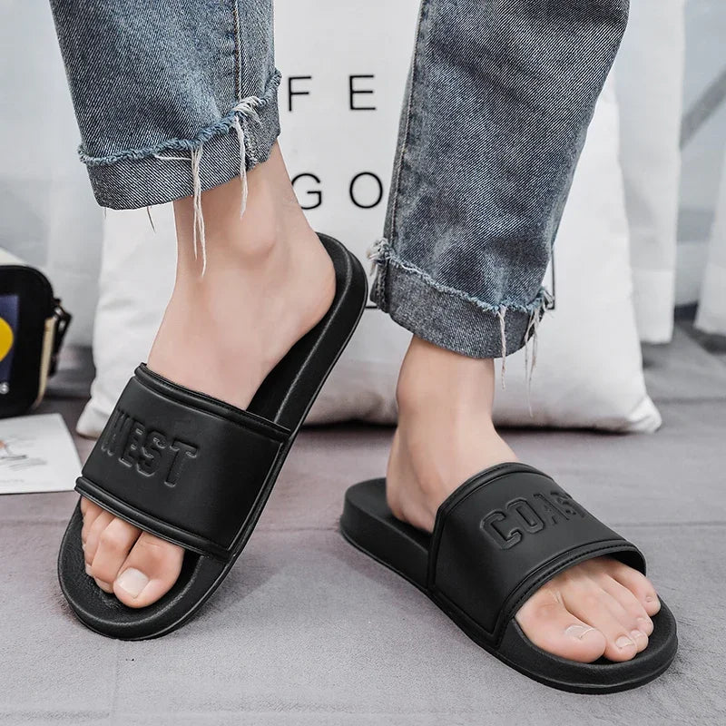 Summer Men Slippers Indoor Home Slides Bathroom Shoes Outdoor Garden Shoes Massage Clogs Male Beach Slippers Flip-Flops Mules 48