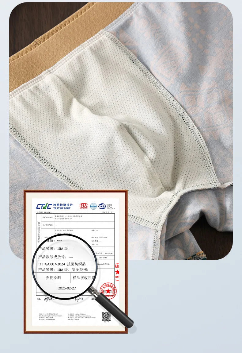 Men's Underwear Is Comfortable and Breathable, with a Trendy American Retro and Ethnic Style. It Is a Men's Mid Rise Shorts