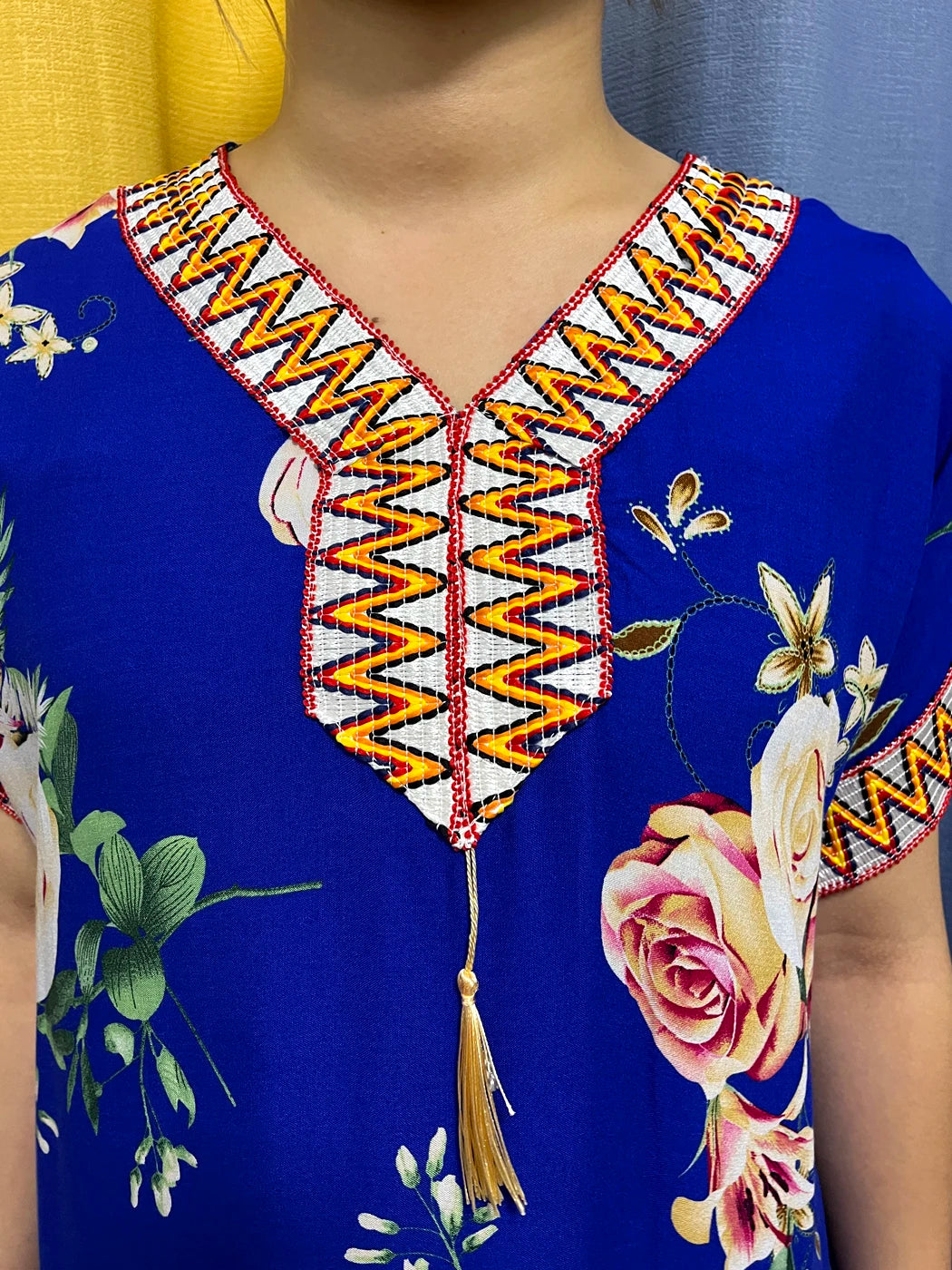 Abayas For Women 2023 Dubai  Fashion Printed Flower Cotton V-neck Slim Fit Short Femme Robe African Woman Dresses With Headscarf