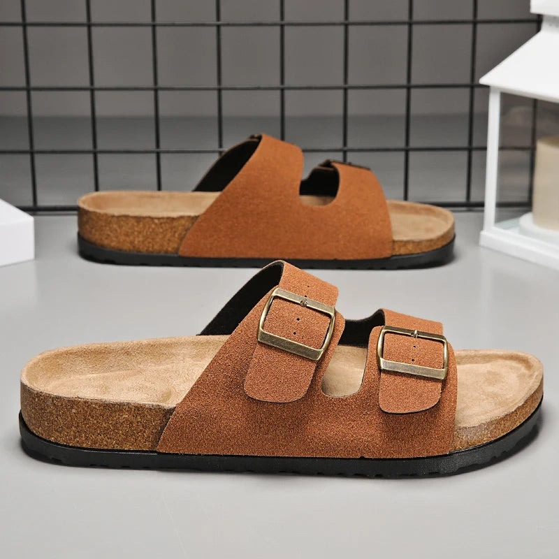 Brand Men Women Sandals Summer Designer Couple Cork Clogs Sandals Luxury Classic Unisex Mules Beach Slide With Adjustable Buckle