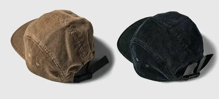 Non Stock 5 Panel Corduroy Hat with Snap Closure Baseball Cap Hip Hop Biker Board Cap BAZAARHUBO