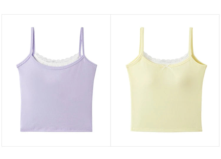 Semir Women Vest Lace Trim Neck Bow Decor Stylish Sweet Base Layer Home Wear Top 2026 Summer Wear