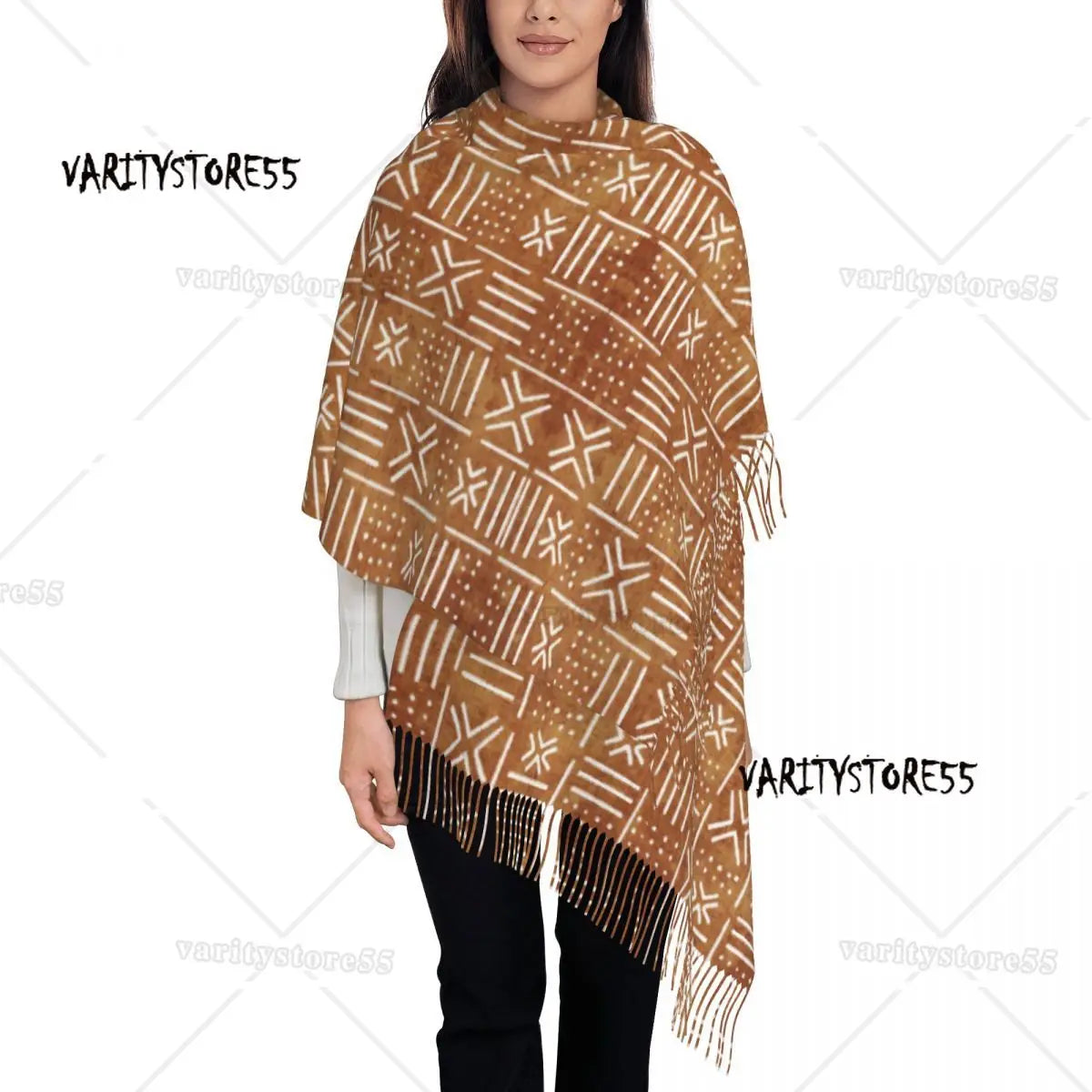 Custom Printed African Bogolan Scarf Men Women Winter Fall Warm Scarves Africa Ethnic Tribal Art Shawl Wrap