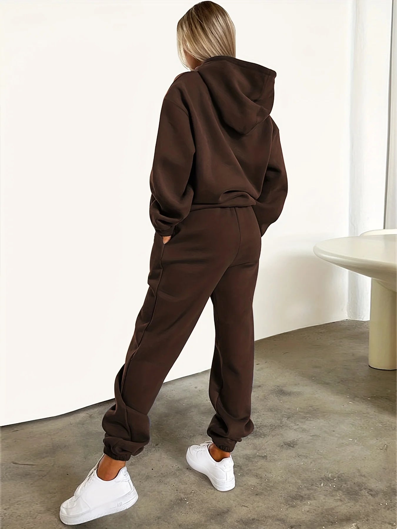 Women's Hoodie+Sweatpants Set Hip Hop Street Casual Los Angeles California Printed Loose Sweatshirt Autumn Fleece Warm Clothing