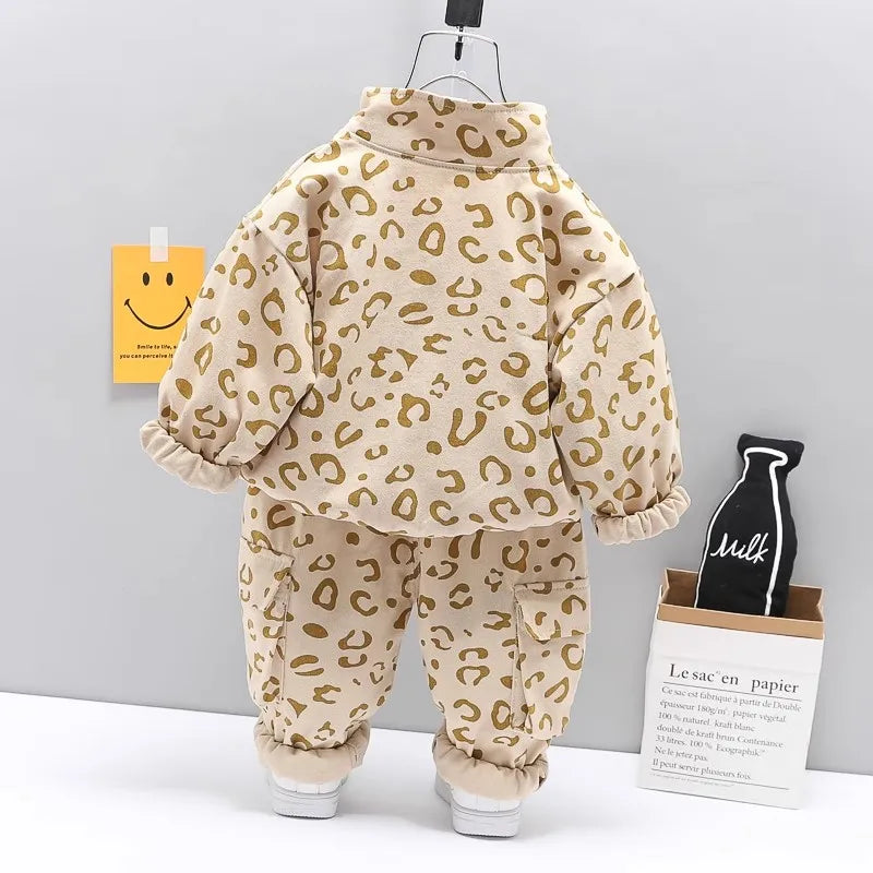 Fashion Autumn Children Suits Baby Boys Girls Clothes stamp Cotton T-Shirt Pants 2Pcs/sets Spring Toddler Clothing Sport Suits