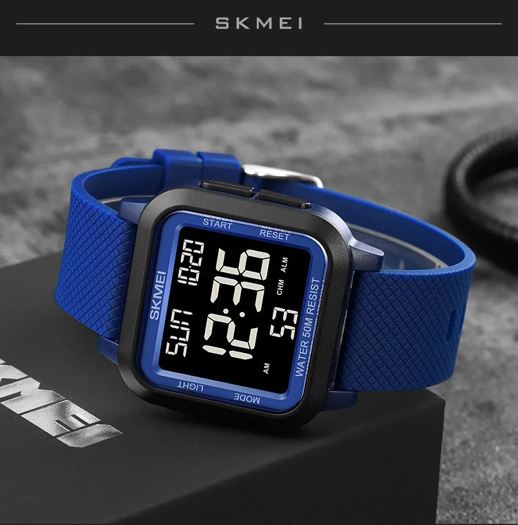 SKMEI Sport Watches Mens Alarm Countdown Clock Male 5Bar Waterproof Military Back Light Shockproof Calender Digital Wristwatch
