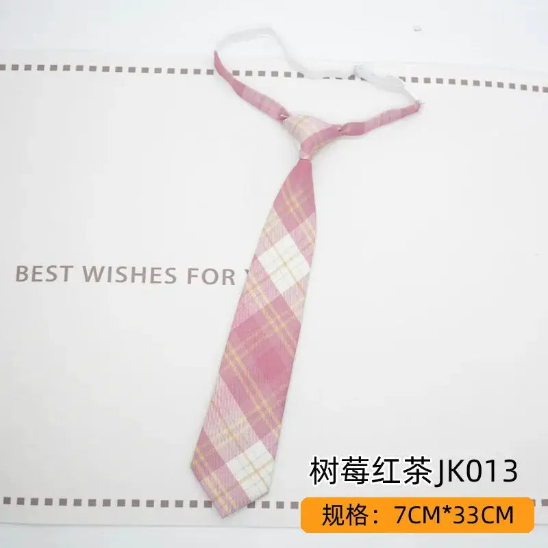 Trendy JK Ties Bowtie Women College Student Collar Neckwear Daily Shirt Accessories Cotton Plaid Bowknot Lolita Girls Lazy-tie BAZAARHUBO