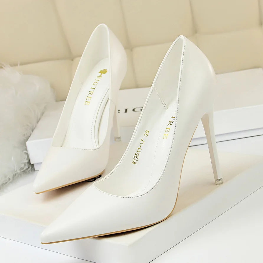 2023 Women 7.5cm 10.5cm High Heels Pumps Lady Wedding Bridal Scarpins Stripper Low Heels Plus Size Fetish Party Blue Pink Shoes