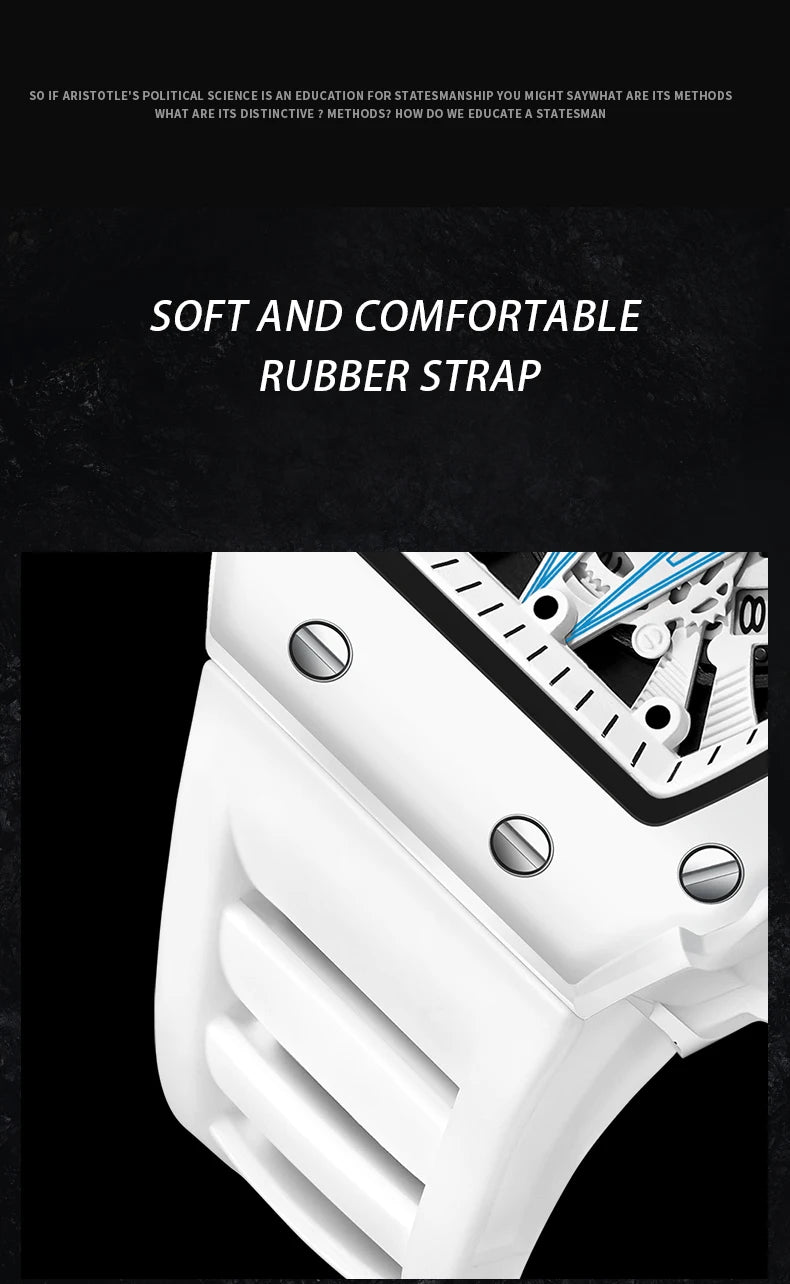 High Quality Men's Watch Quartz ONOLA Fashion Clock Waterproof Silicone Tape Watch for Men
