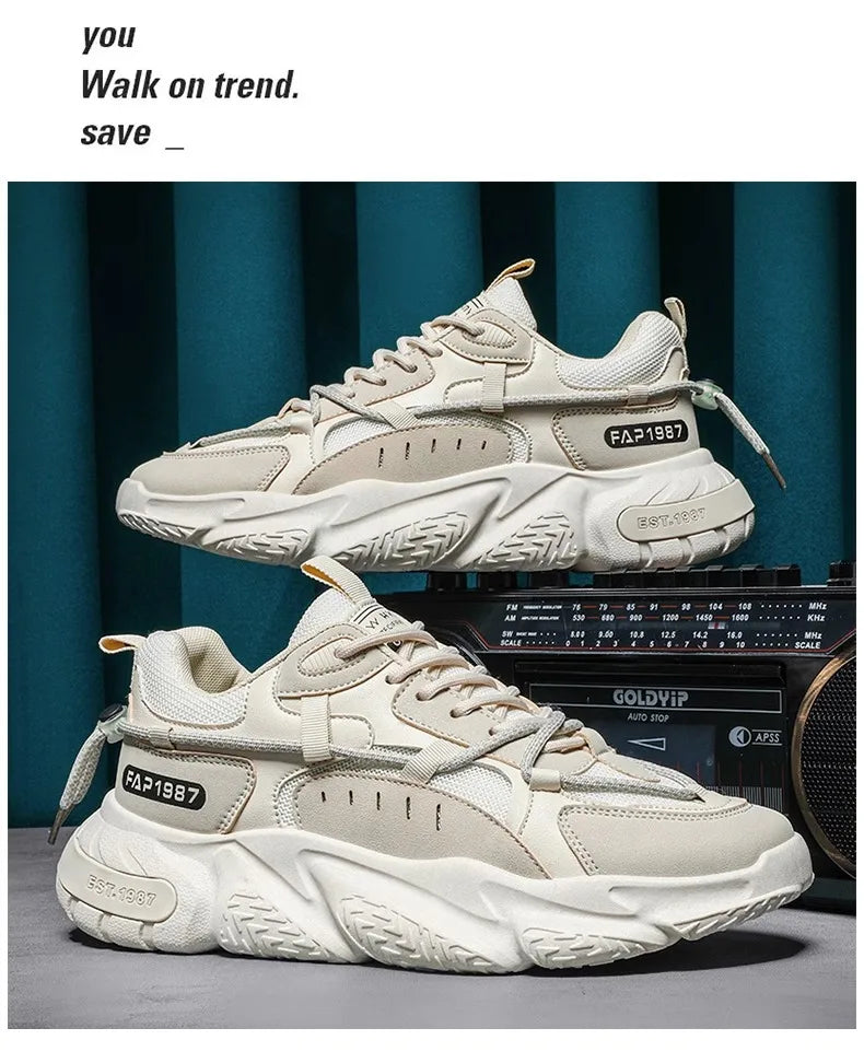 New Summer Mens Sports Running Shoes Casual Versatility Breathable Heightened Sneakers Comfortable Lace-up Shoes Tenis Masculino