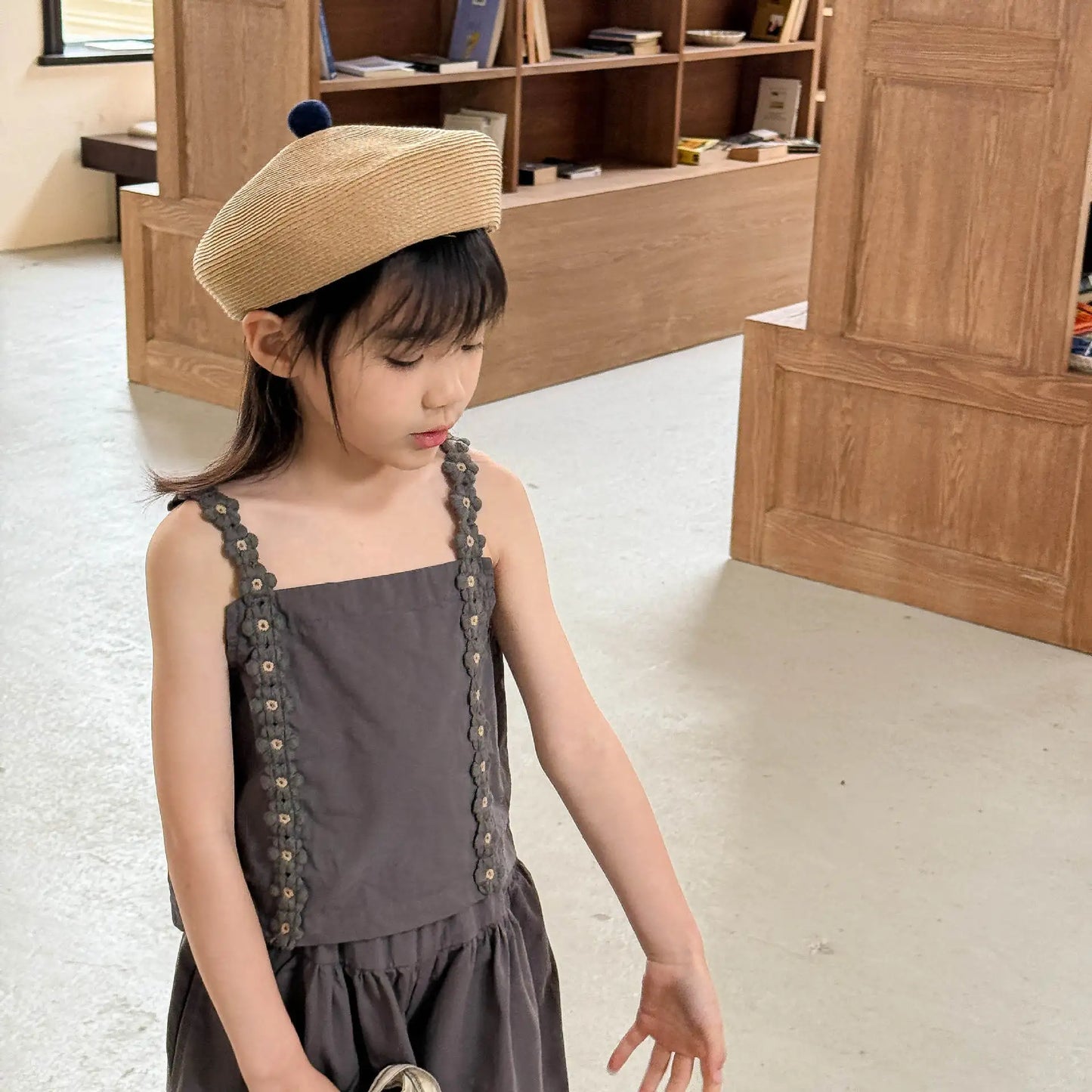 2025 Summer New Girls Sleeveless Clothes Set Kids Girls Flower Sling Vest + Pants 2pcs Suit Children Clothing Baby Outfits