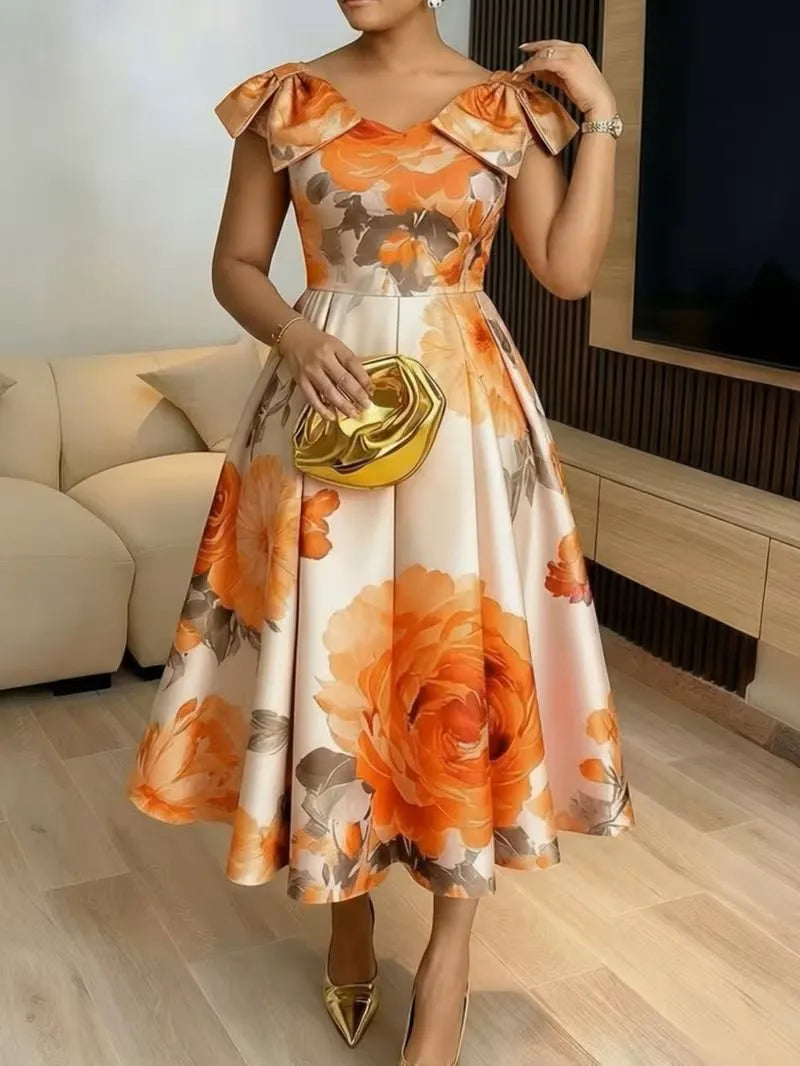 African Dresses for Women Elegant 2026 Dashiki Spring Summer Midi Dress Ladies Traditional African Clothing Ankara Dresses
