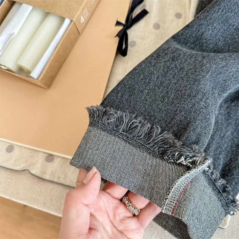 2023 Autumn Spring Baby Girls Boys Denim Pants Loose Fashion Korean Style Kids Casual Jeans Toddler Trouser Children's Clothes