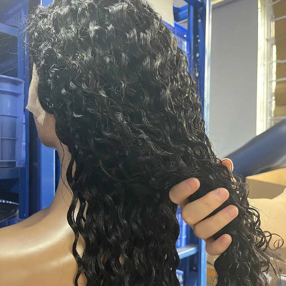 300% High Density Burmese Curly Lace Front Human Hair Wigs HD Transparent 13x6 13x4 Deep Wave Lace Frontal Wig Real Virgin Hair 40 46 Inch Water Wave Human Hair Wigs For Women Preplucked Hairline