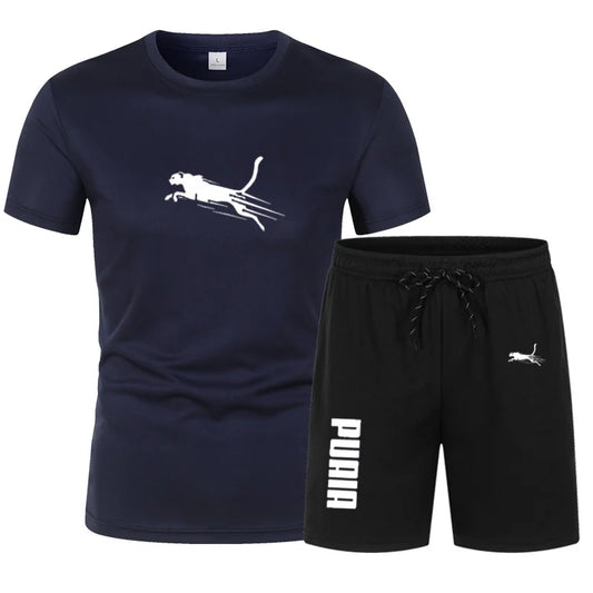 2026 Summer Sports Set Men's 2-piece Set Men's Leisure Sports Set Running, Training and Exercise