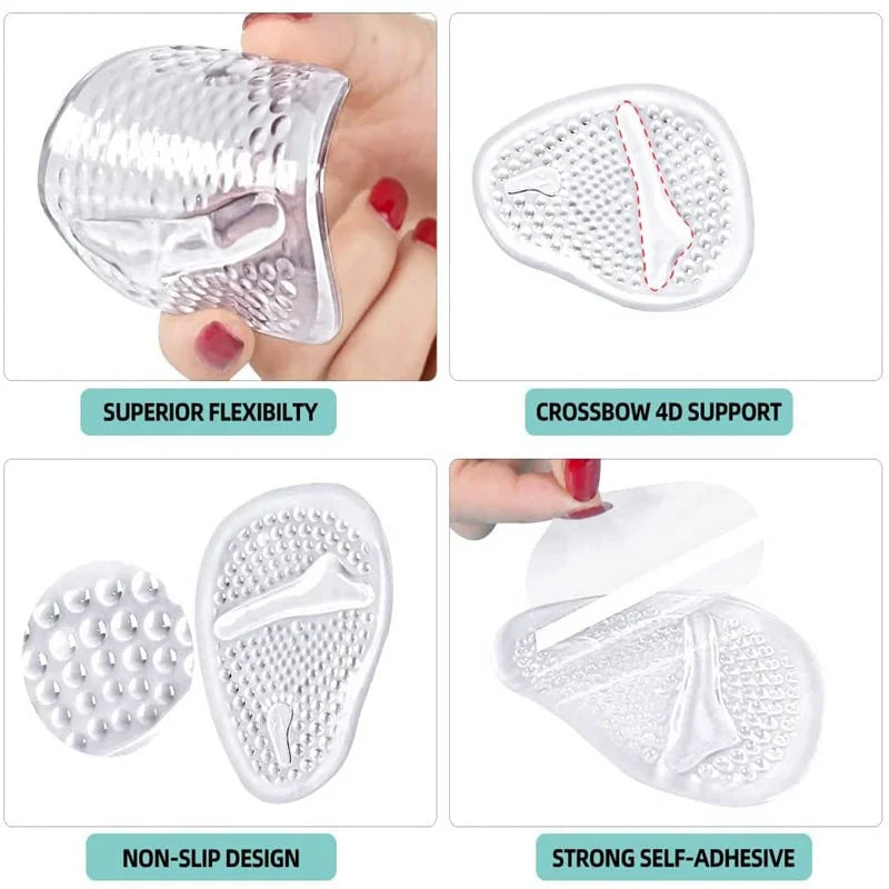 Silicone Forefoot Insert Metatarsal Pads for Women High Heels Sandals Non-slip Ball of Foot Cushions Pads for Feet Pain Relief