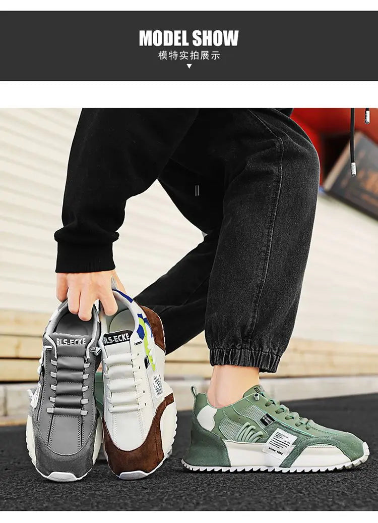 Fashion brand tenis men casual faux leather sneakers male wedged shoes new spring summer breathable trainers man gym run shoes