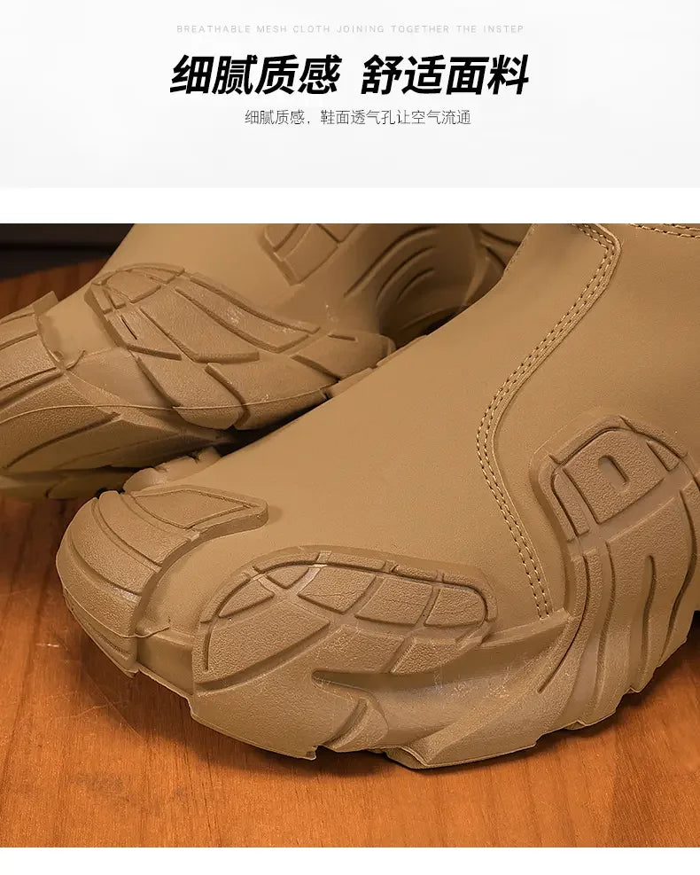Men's Outdoor Short Boot Thick Soled High Top Casual Shoes Fashionable Trendy Shoes Male Sports Shoe Autumn Bare Boots 2024 New
