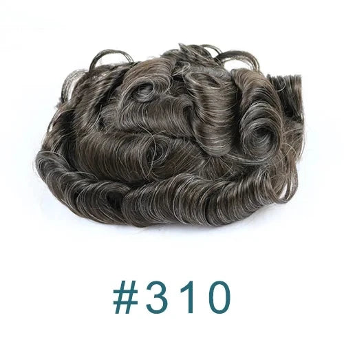 0.02mm Super Ultra Thin Skin 80% Density Natural Hairline Men Toupee Blonde Brown Grey Human Hair Undetected Capillary Prosthesi