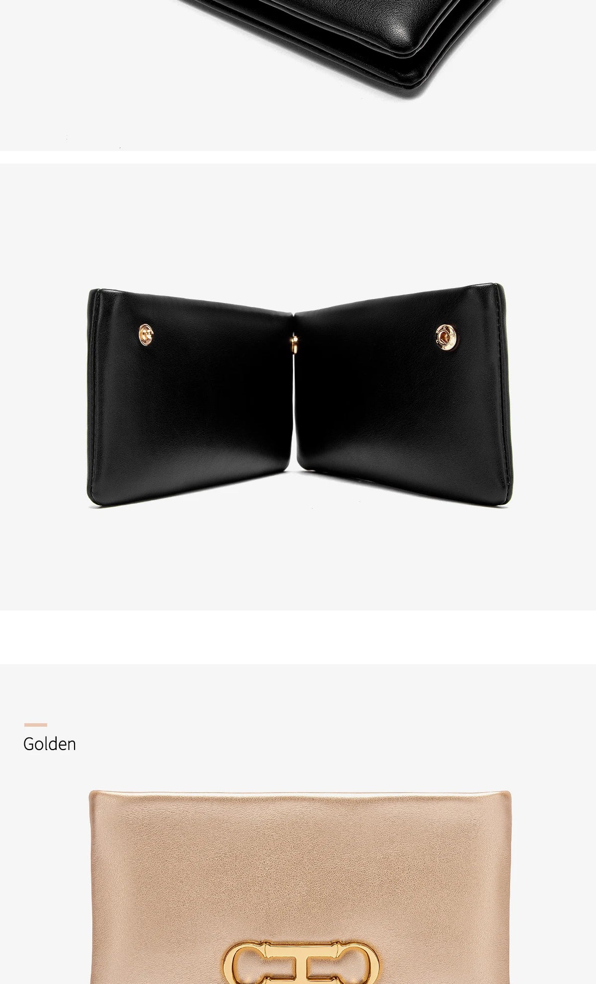 Retro and Versatile Solid-color Fashion New Women's Rectangular Clutch Minimalist Classic Letter-style Cardholder
