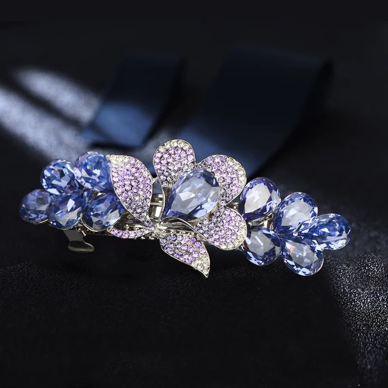 Korean Style Rhinestone Floral Hair Clip Mother Headdress Headpiece Female Hair Accessories Temperament Barrettes Hairpins BAZAARHUBO
