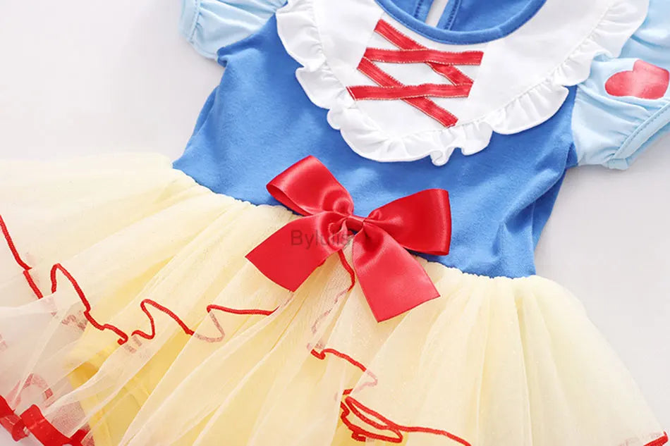 Baby Girls Costumes Kid Romper Tutu Dress with Headband Infant Baby Girl Princess Alice Clothes Aurora Belle Dress Party Costume
