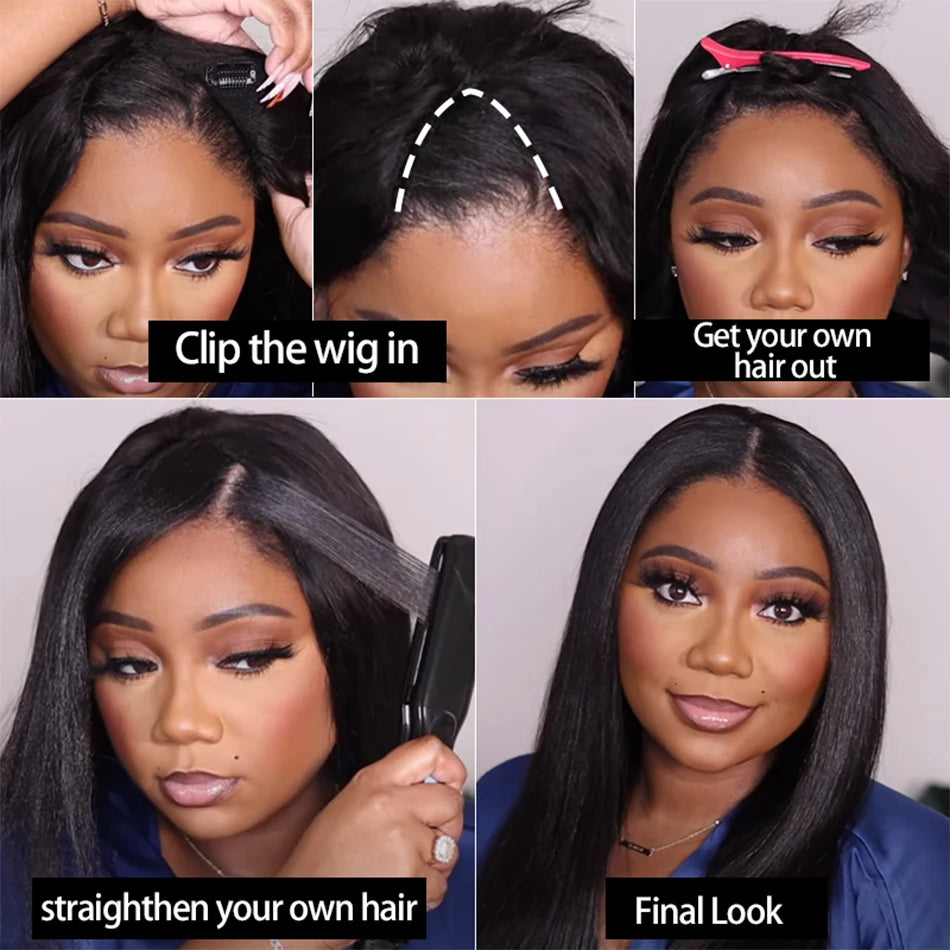 Straight Wigs Cheap U Part Wig Brazilian Human Hair Wigs For Women Virgin Hair Hot Sale Middle U Shape Wig 200 Density Wholesale