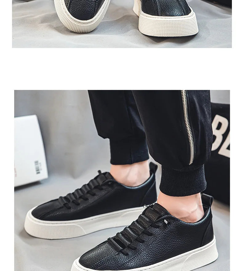 White Sneakers for Men  Fashion Casual Lace Up Round Toe Flat mens Running Sport Shoes Zapatillas Deportivas Hombre 2024