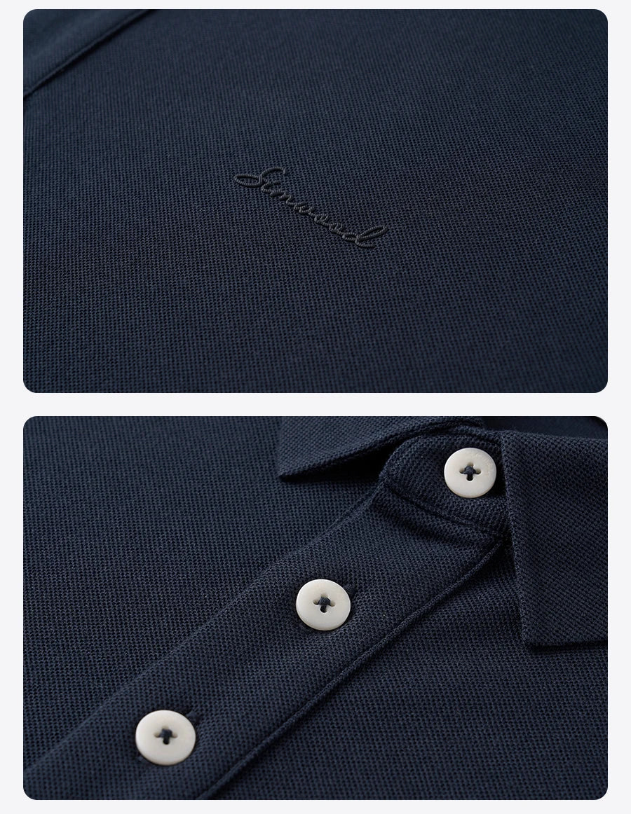 SIMWOOD 2026 Summer New 230gsm Sorona Cotton Pique Polo Shirt Men Regular Fit Short Sleeve Breathable Smart Casual Golf T-Shirt