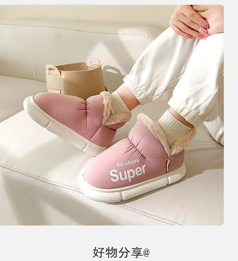 Winter Plush Men Cotton Shoes Warm Plush Men House Slippers Outdoor Soft Non Slip Women's Shoes Casual Furry Men Shoes
