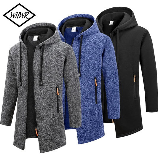 Men's Hoodies Jacket Long Sleeve Sweatshirts Zipper Hooded Jacket Mens Oversize Winter Top Jacket Coat Warm Streetwear