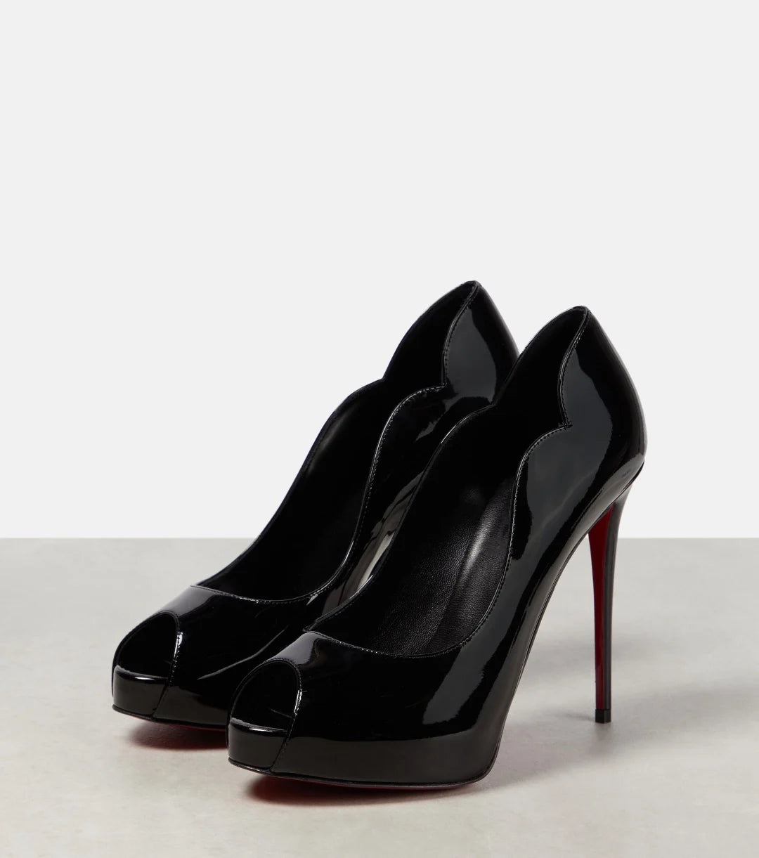 Peep Toe Apricot Color Patent Leather Women’s Pumps Platform Stiletto Super High Heels Slip On Red Sole Single Shoes Female 202