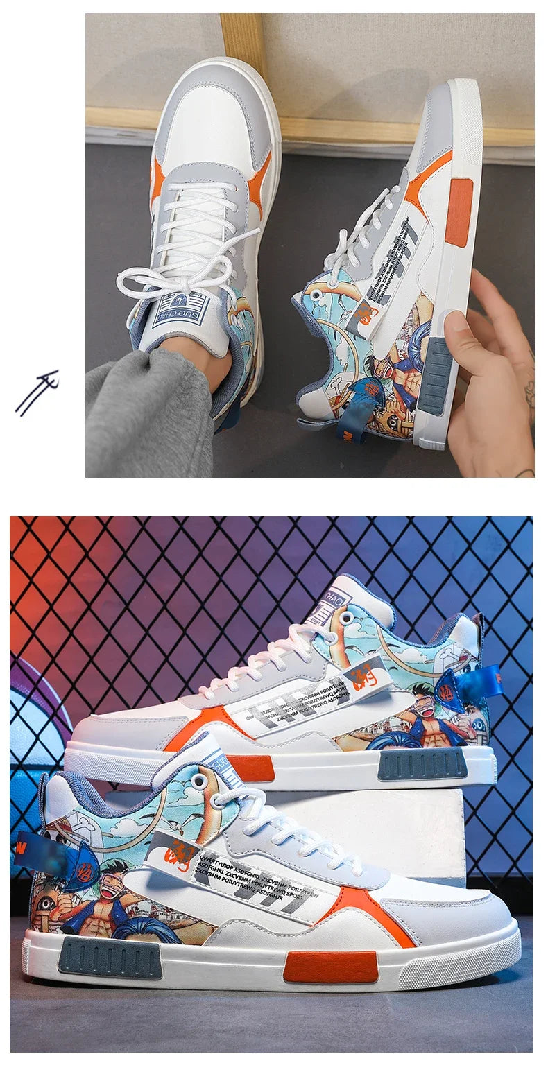 Men Running Shoes High Top Anime Shoes Comfortable Casual Sneakers Men Skateboard Big Size Tenis Masculino Footwear Male