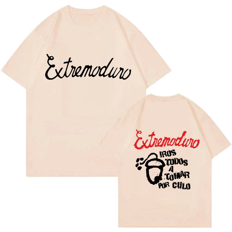 Unisex Fashion Rock Band Extremoduro Print Short Sleeve T Shirt Men Women Graphic Vintage T-Shirt Y2k Hip Hop Tees Tops Clothes