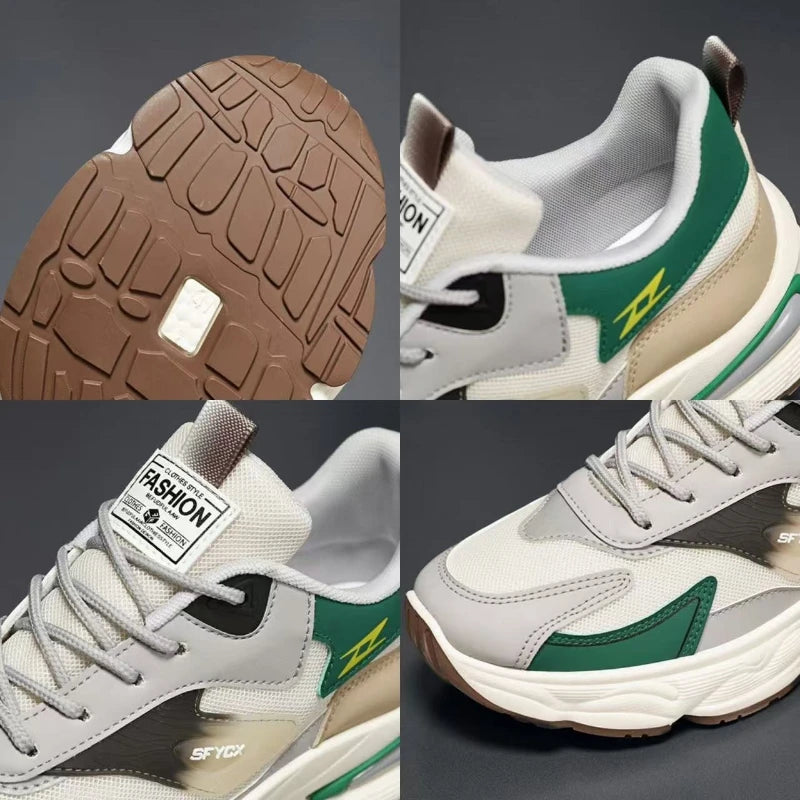 Fashion Men's Shoes Non Slip Platform Shoes Lace Up Mesh Outdoor Man Running Shoes High Quality Breathable Men Sneakers New 2025