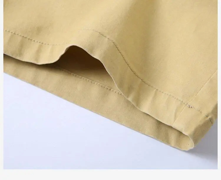 Mens Summer Casual Shorts Solid Color Business Casual Elastic Five Quarter Pants Cotton Breathable Workwear Shorts Men Clothing