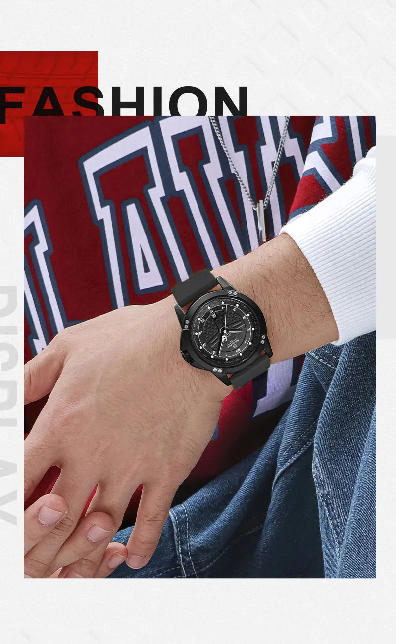 NAVIFORCE Trend Quartz Wristwatch Fashion Waterproof Men's Watches Sport Silicone Strap Male Luminous Clock Relogio Masculino